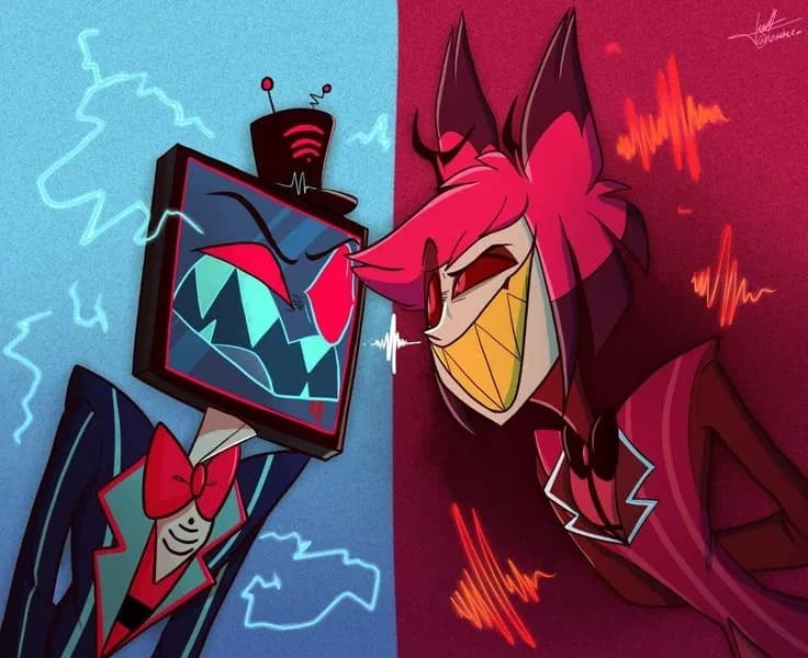 Thumbnail of Alastor and Vox (polyamorous relationship with you)