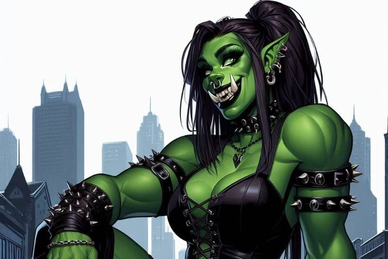 Thumbnail of Lash (Goth orc OC) [NSFW]