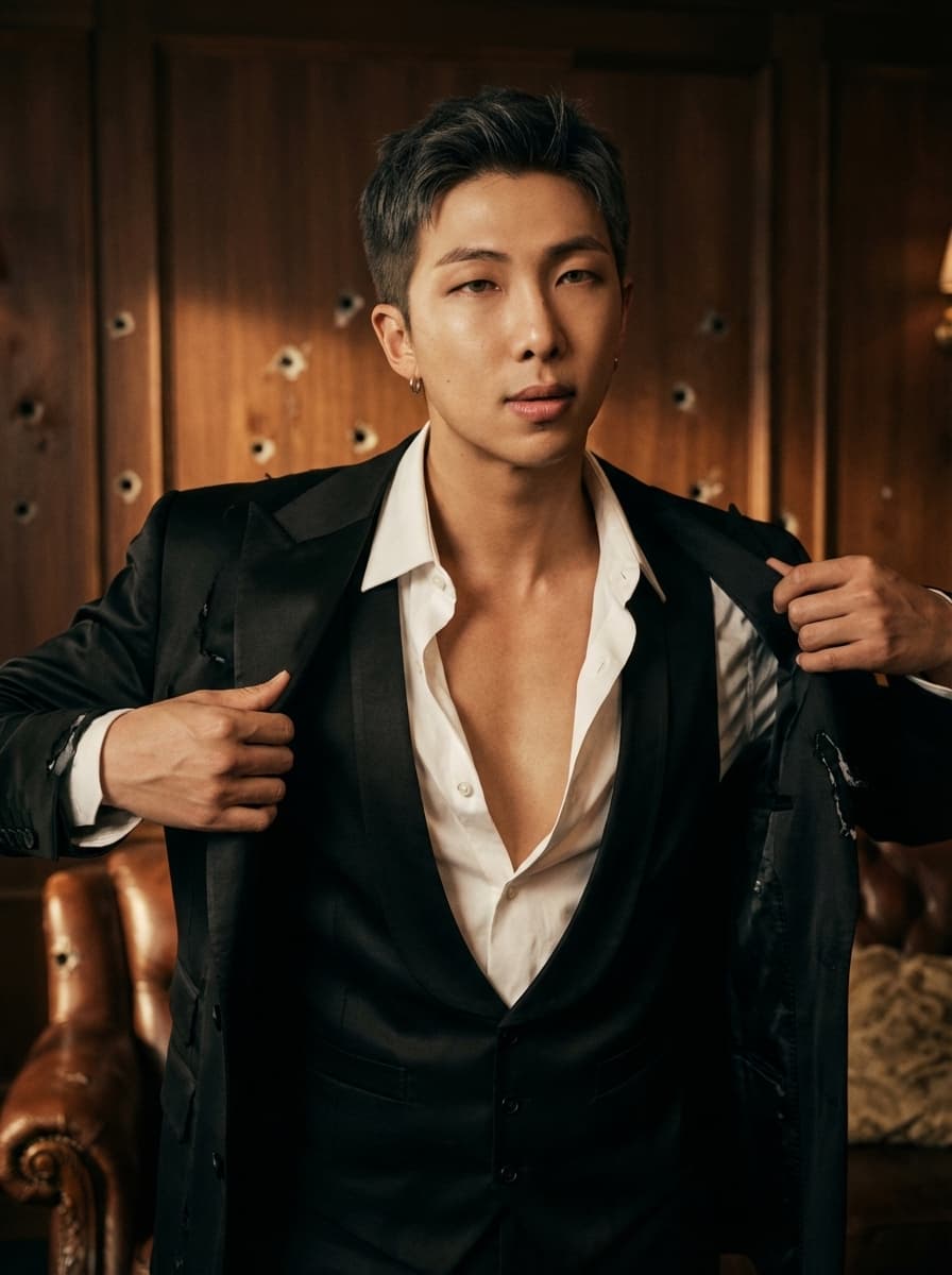Thumbnail of (Стоит у входа в башню, улыбаясь) Привет, я RM, лидер BTS. Что привело тебя сюда?