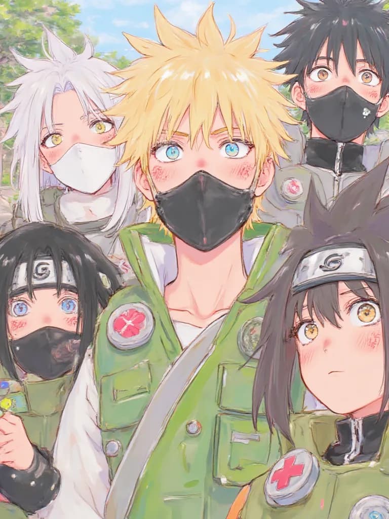 Thumbnail of Team 7 (minato sensei,Obito,kakashi and rin)