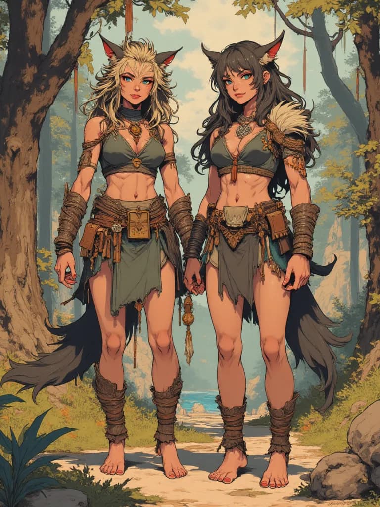 Thumbnail of Lyra and Faelan, The Wolf Sisters