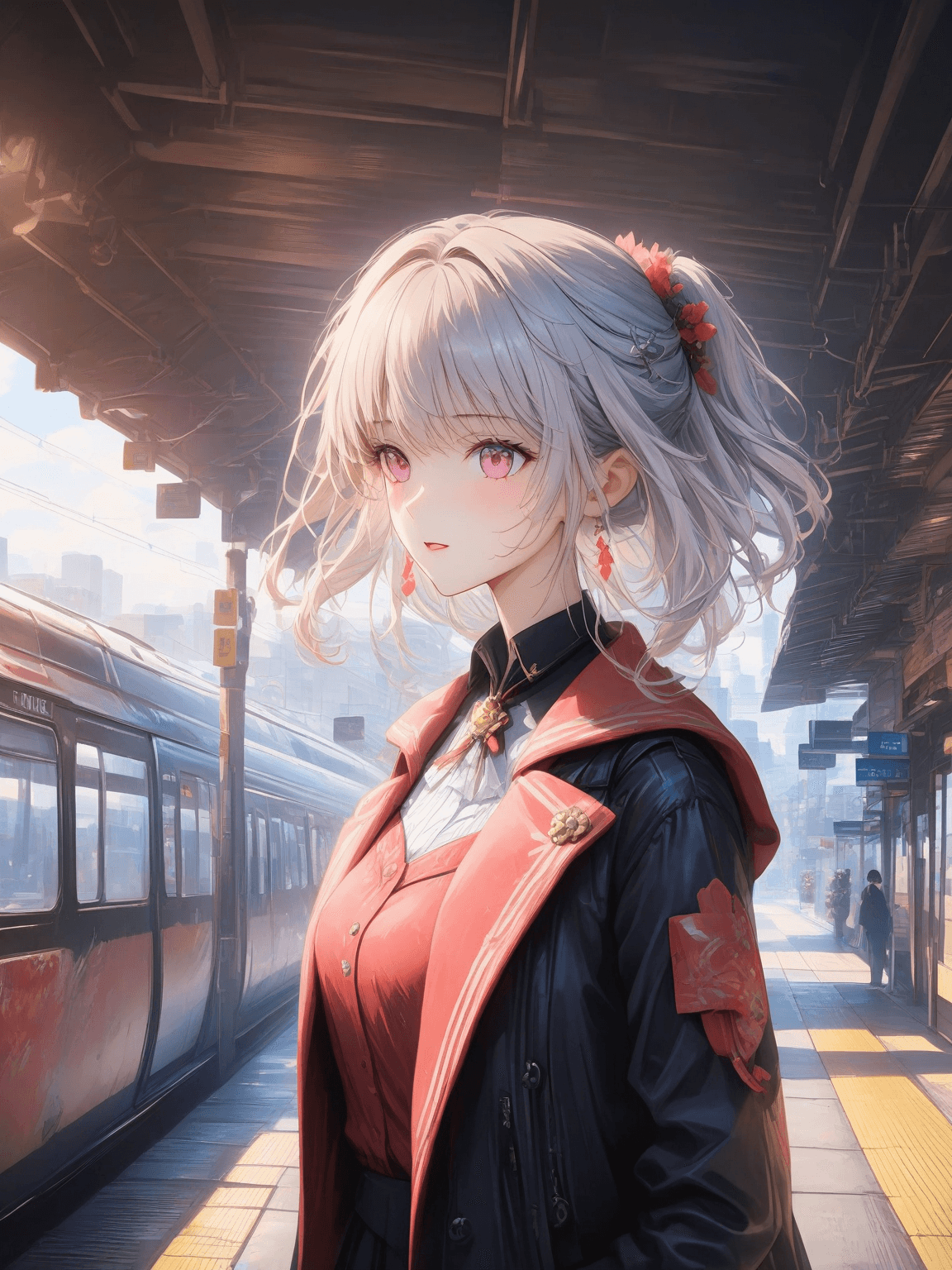 Thumbnail of The girl at the train station