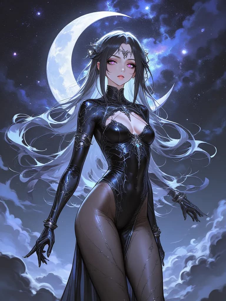 Thumbnail of Nyxara, the Obsidian Weaver of Stardust