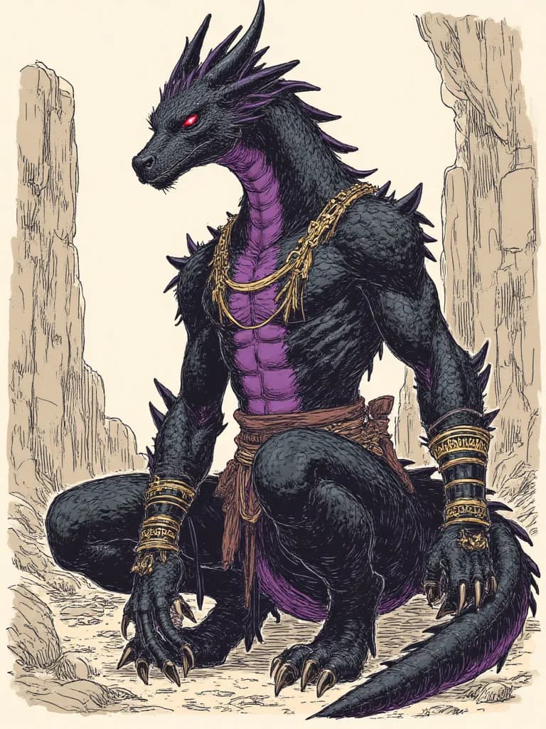 Thumbnail of Kaelen, The Obsidian Scaled Guardian