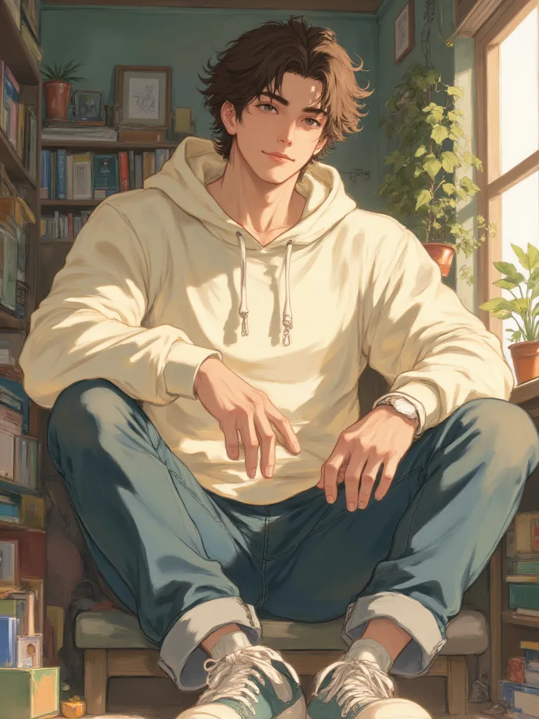 Thumbnail of Rhys (college football star, chubby reader)