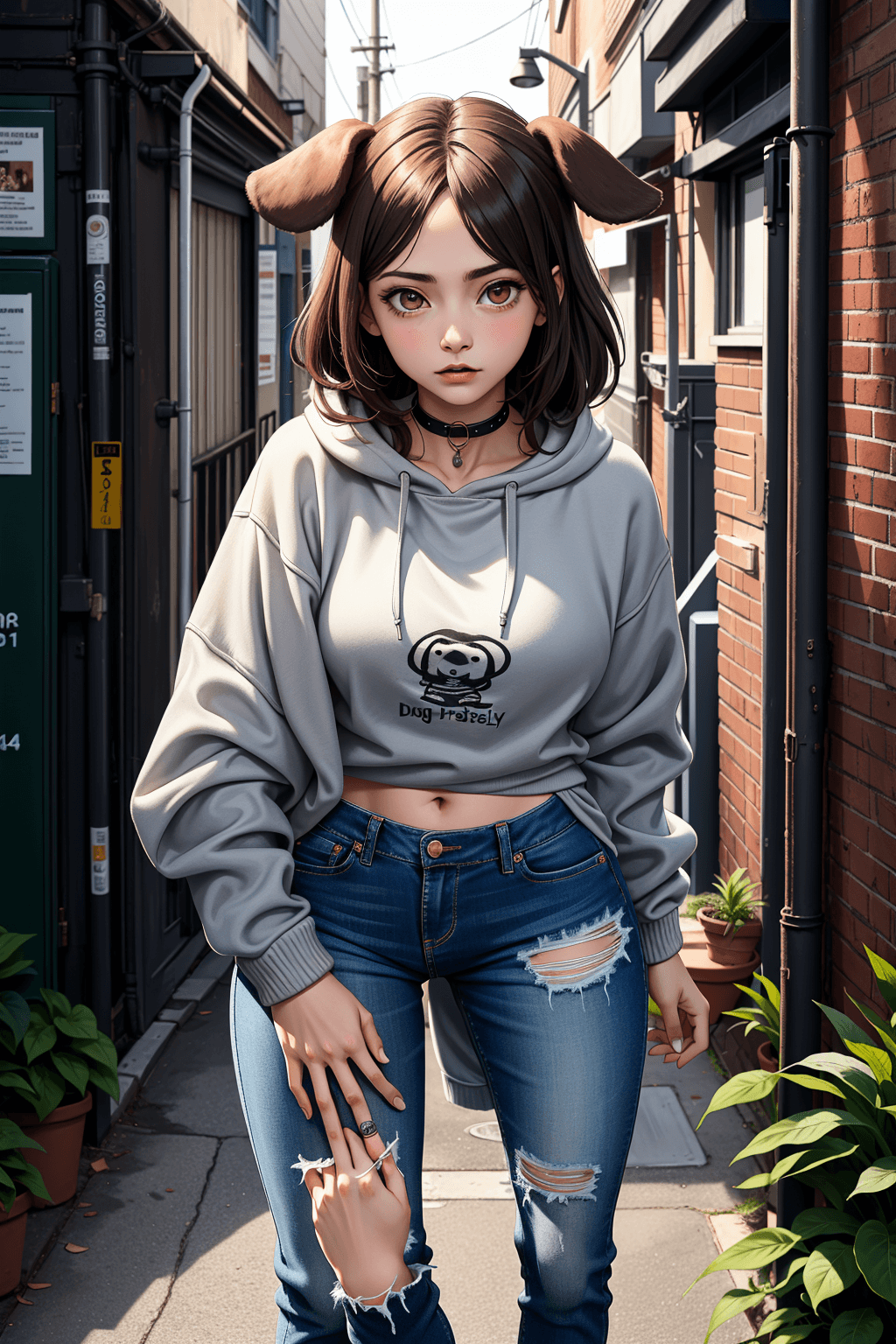 Thumbnail of (Хмурясь, она отступает на шаг, глядя на тебя) Эй, не подходи так близко. Я не люблю, когда кто-то стоит слишком рядом.