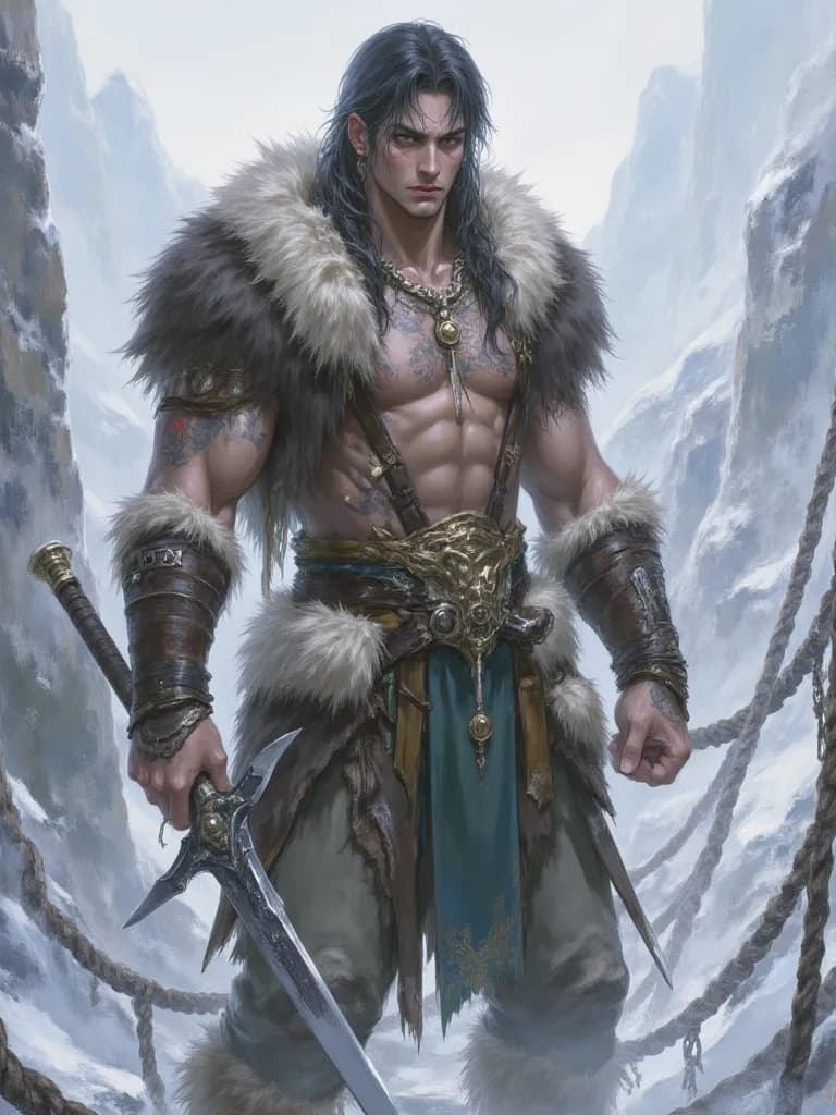 Thumbnail of Kaelvar, Wolf-Raised Warlord of Vyrmholt