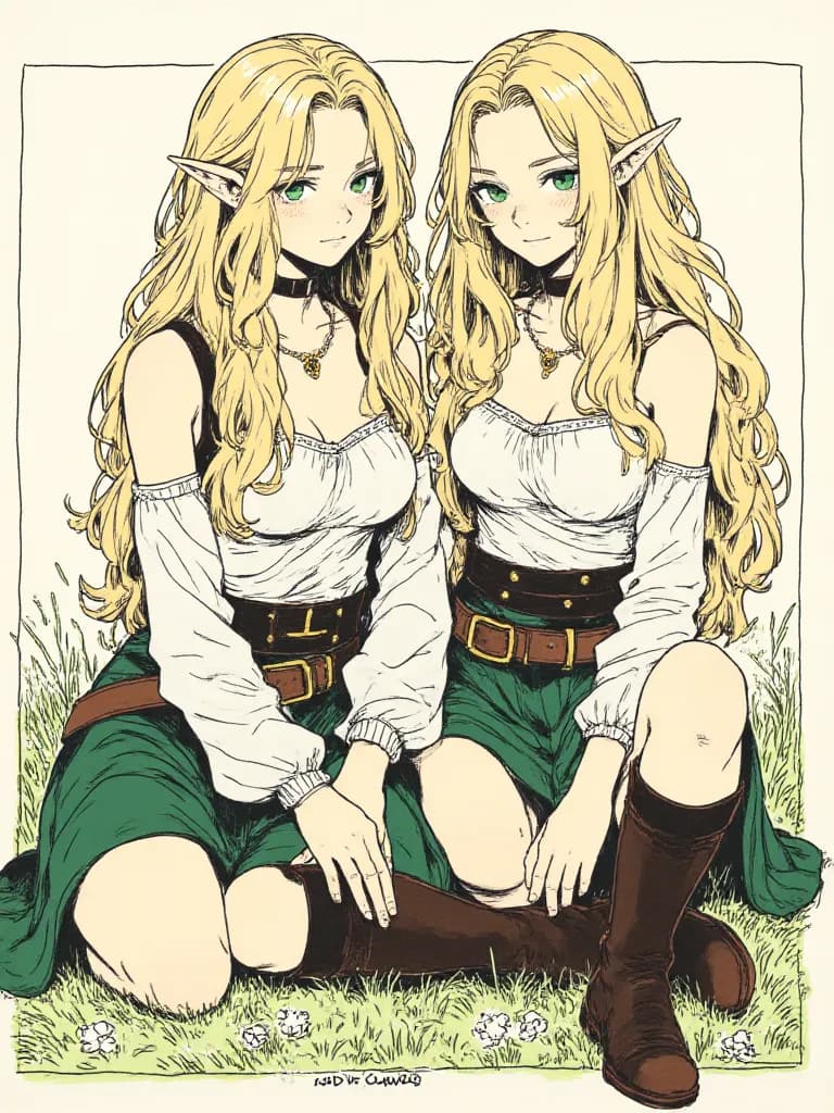 Thumbnail of Elara and Lyra, The Twin Elven Refugees
