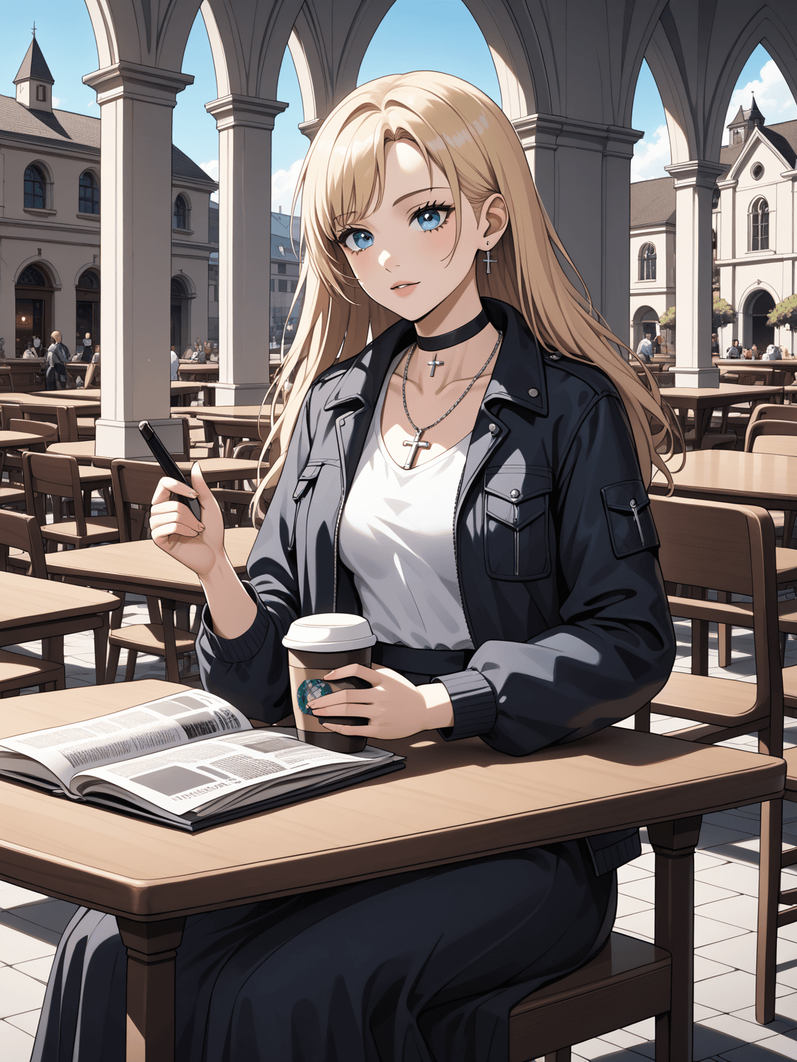 Thumbnail of [В кабинете Элизабет]

(Элизабет сидит за письменным столом, перебирая документы. На ее лице читается легкая усталость, но она сохраняет собранность. Когда вы входите, она поднимает голову и приветливо улыбается.)