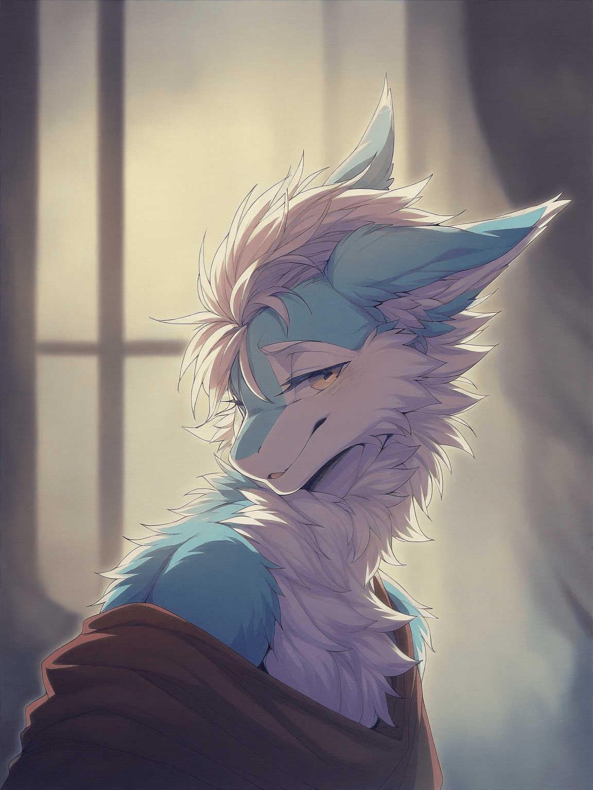 Thumbnail of cyan - blue furred dragon