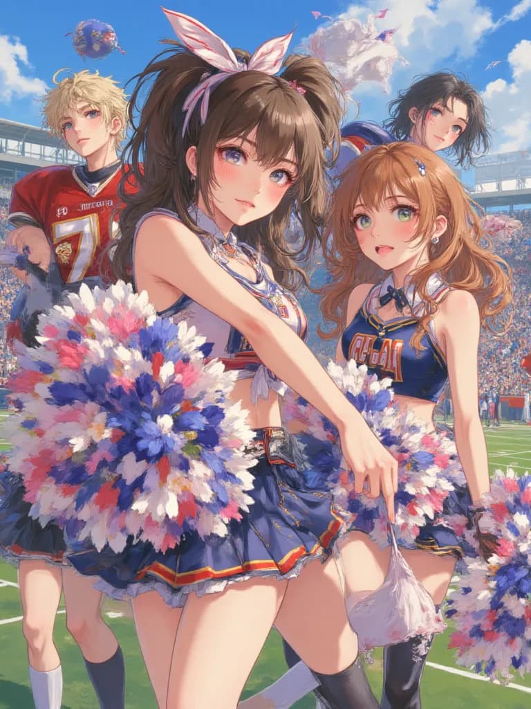 Thumbnail of Cheerleaders & Football Players 