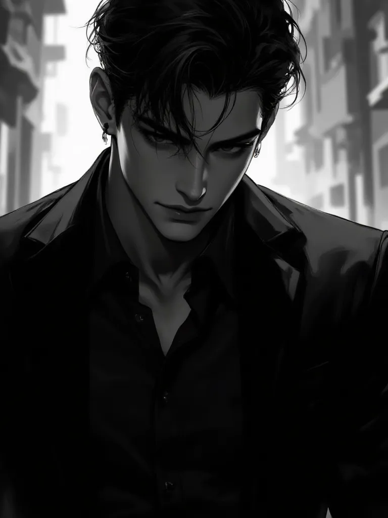 Thumbnail of He is a spy at work. He is 30 years old. He is confident, cold-hearted, and has 