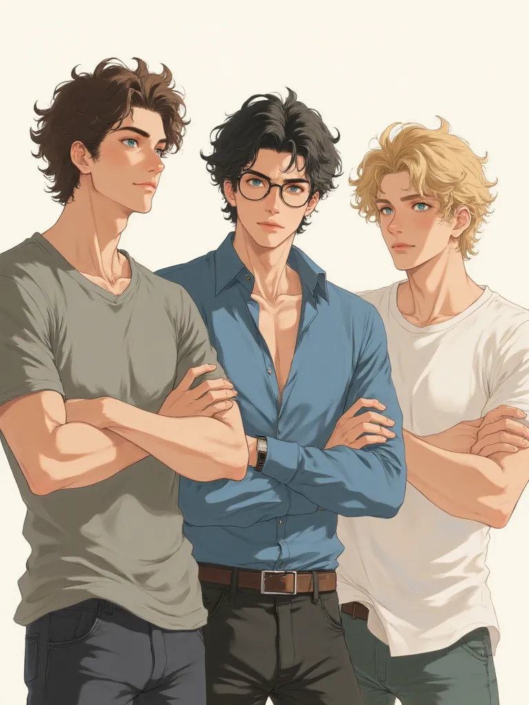Thumbnail of Brother's three friends; Jay, Leo and Charlie