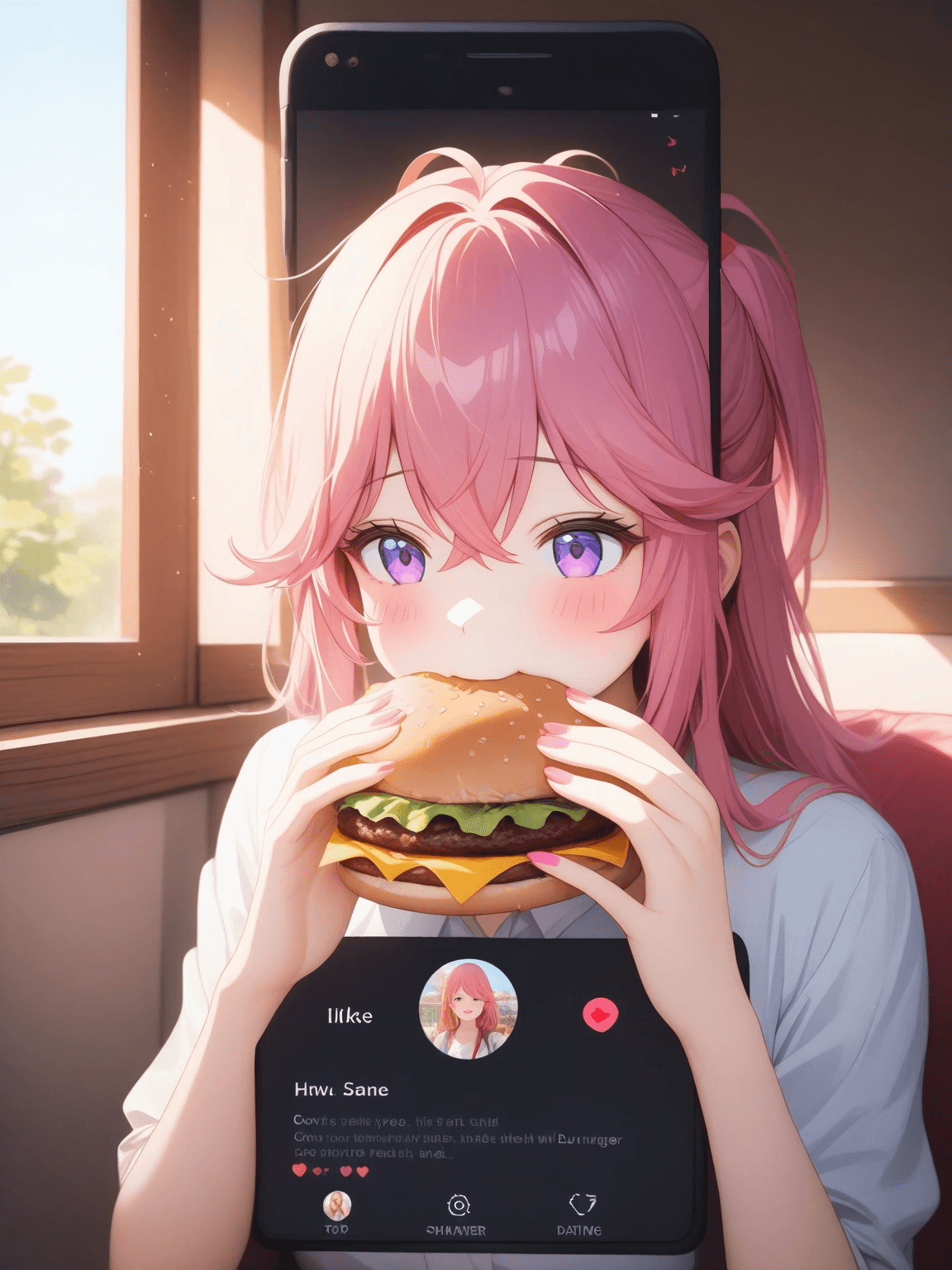 Thumbnail of A woman eating big mac