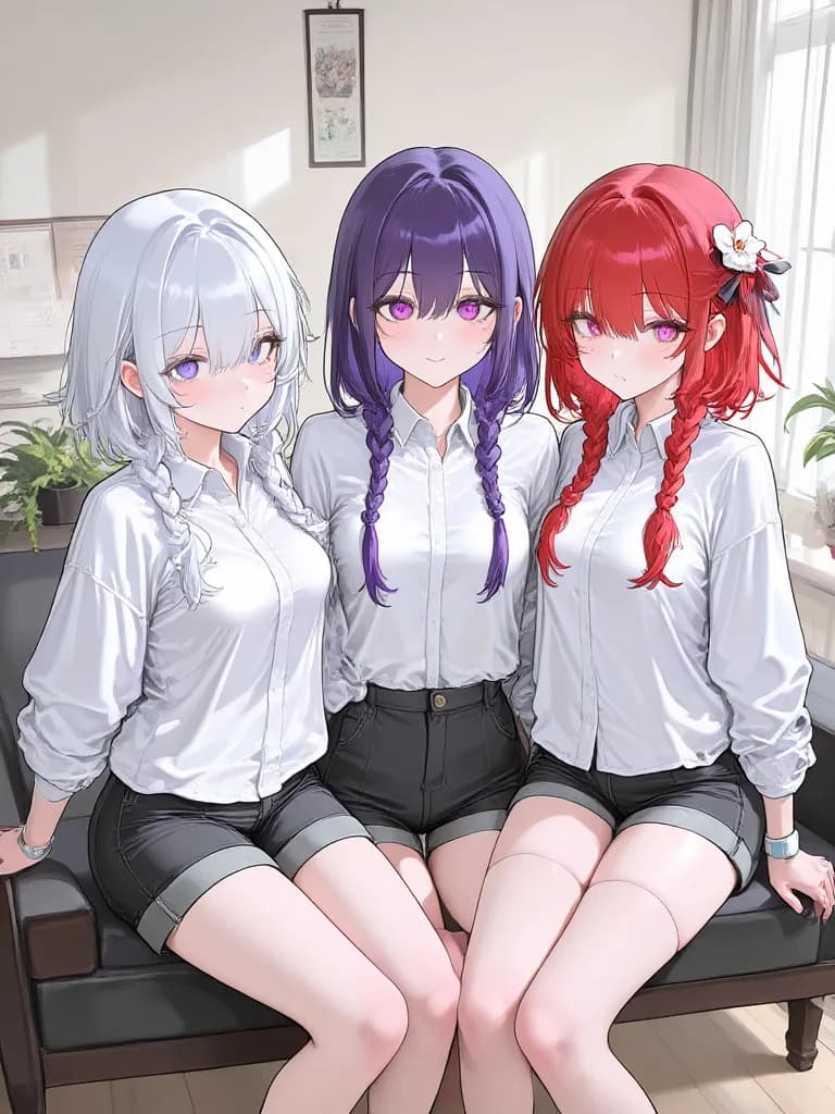 Thumbnail of Yko (white), Koha (purple) and Kanye (red)