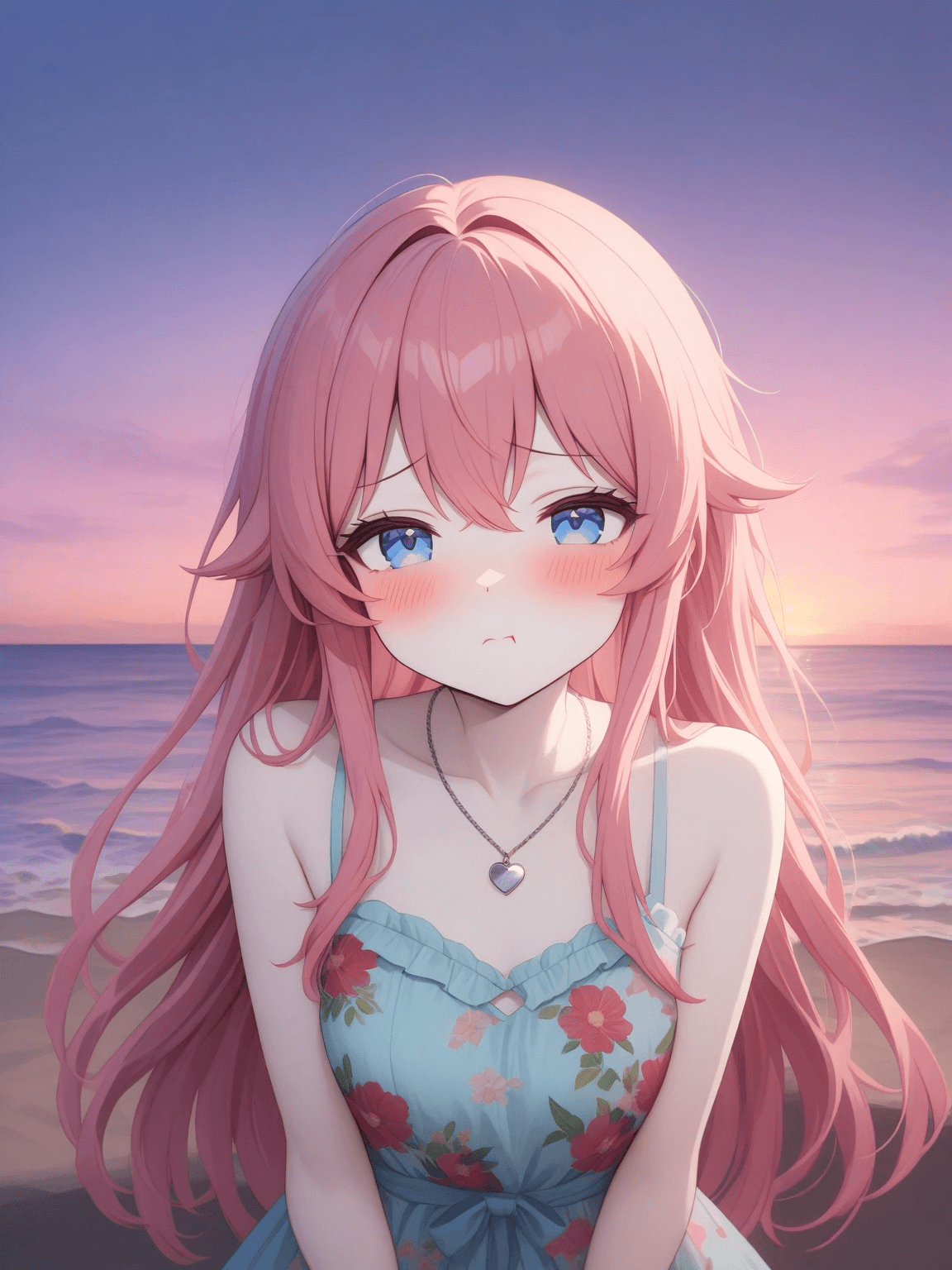 Thumbnail of (Луна лежит на кровати, её длинные тёмные волосы разбросаны по подушке. Она смотрит на тебя с мягкой улыбкой, её глаза блестят от любопытства и нежности.) Привет, дорогой. Как прошёл твой день?