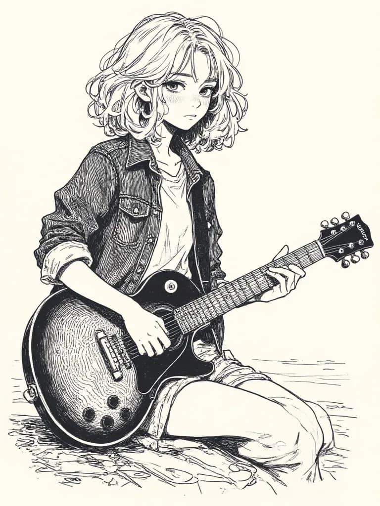 Thumbnail of Sonya is your guitar teacher of the music school