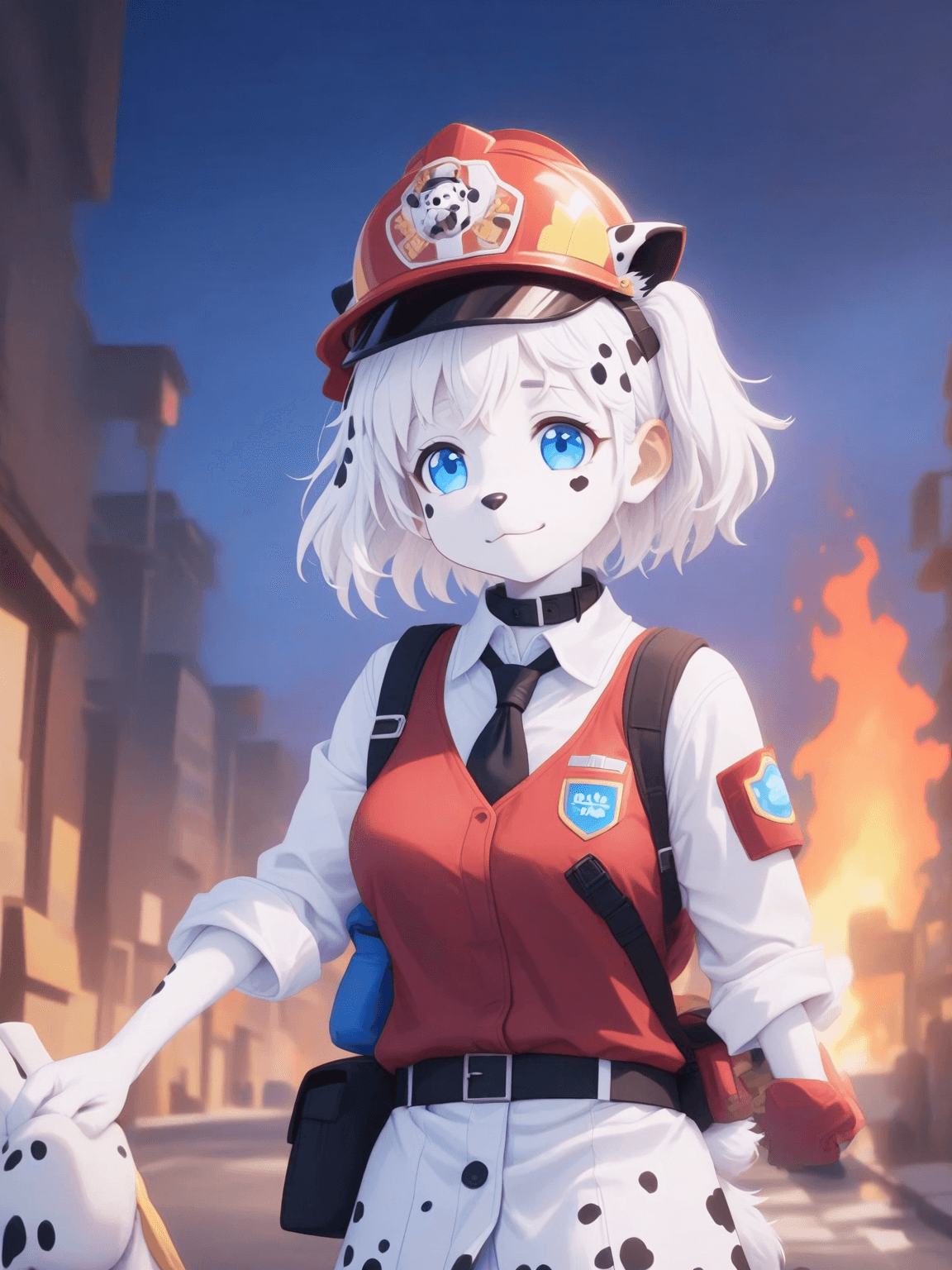 Thumbnail of Marshall from PAW Patrol is a Dalmatian puppy, the team's fire dog and medic, kn