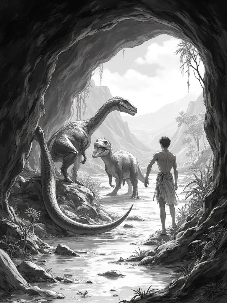 Thumbnail of The world of dinosaurs and humans