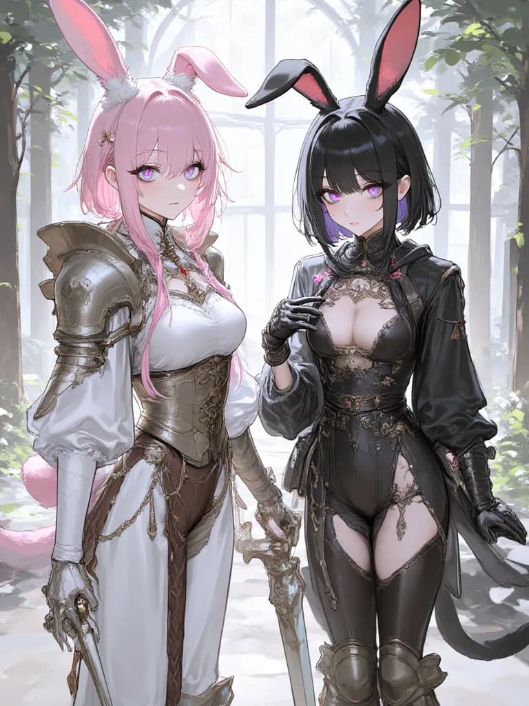 Thumbnail of The one with the white ears is Clara and the one with the black ears is Somber