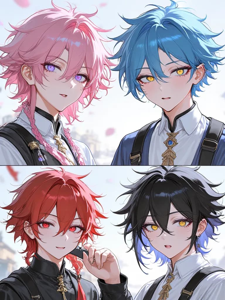 Thumbnail of Pink hair: ram.blue hair: rem.black hair: shadow.red hair: scarlet