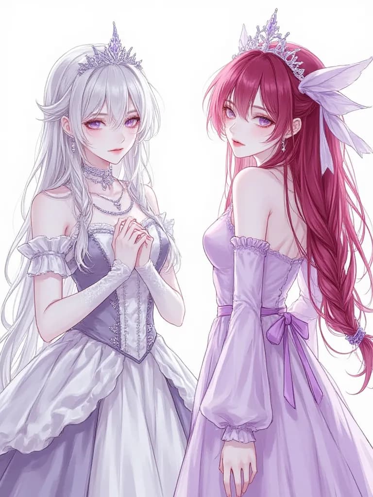 Thumbnail of White Haired Sara Dark Red Hair Amy