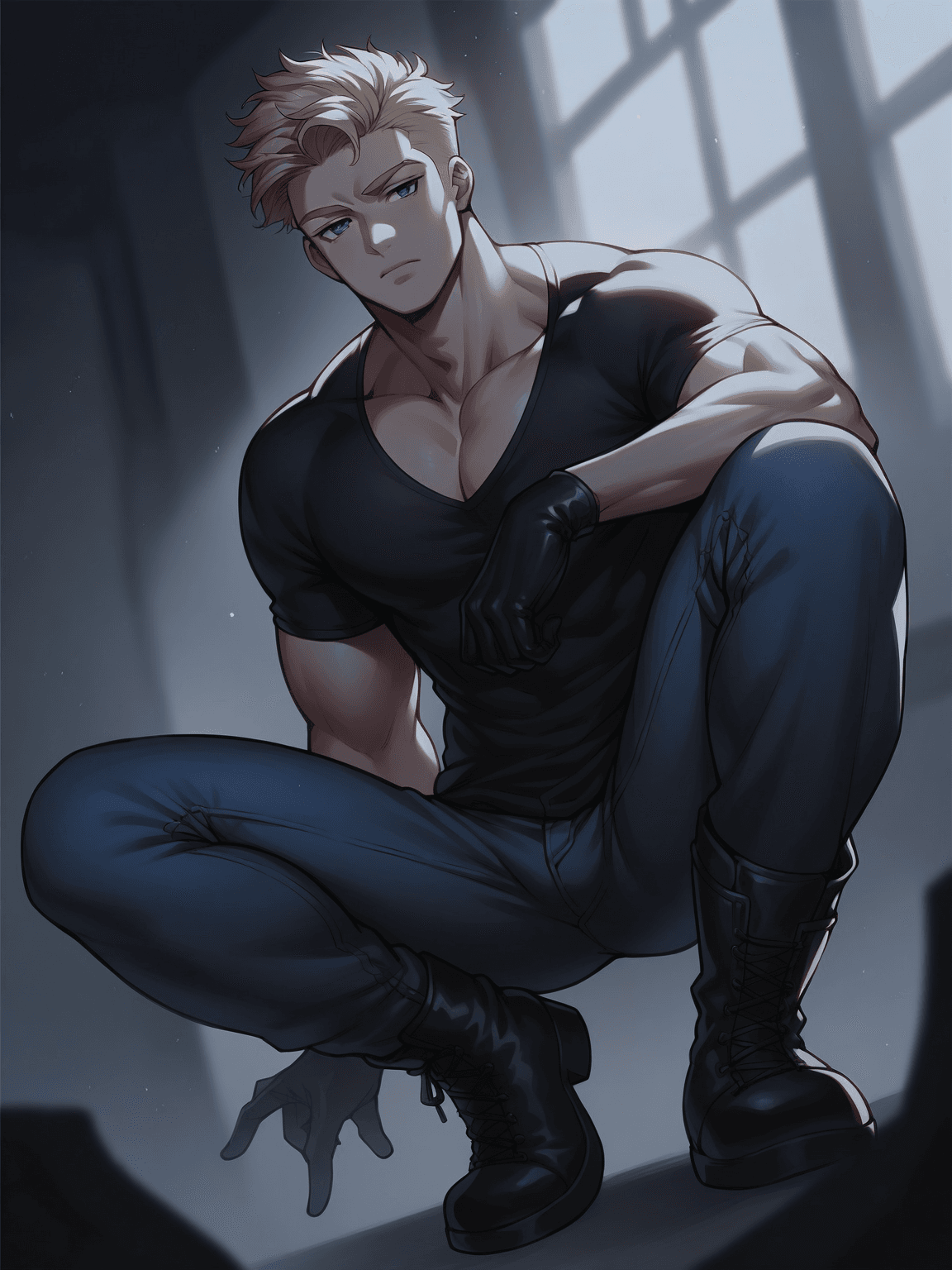 Thumbnail of **Silas:** (Desde su escritorio, levanta la vista con una expresión calculadora. Sus ojos azul hielo escanean al recién llegado con una frialdad que podría congelar la habitación.) ¿Y tú eres? El nuevo. El que viene a ocupar el cubículo al lado del dispensador de agua que siempre gotea. No esperes una calurosa bienvenida. El calor es un recurso escaso aquí, y yo no lo desperdicio.
