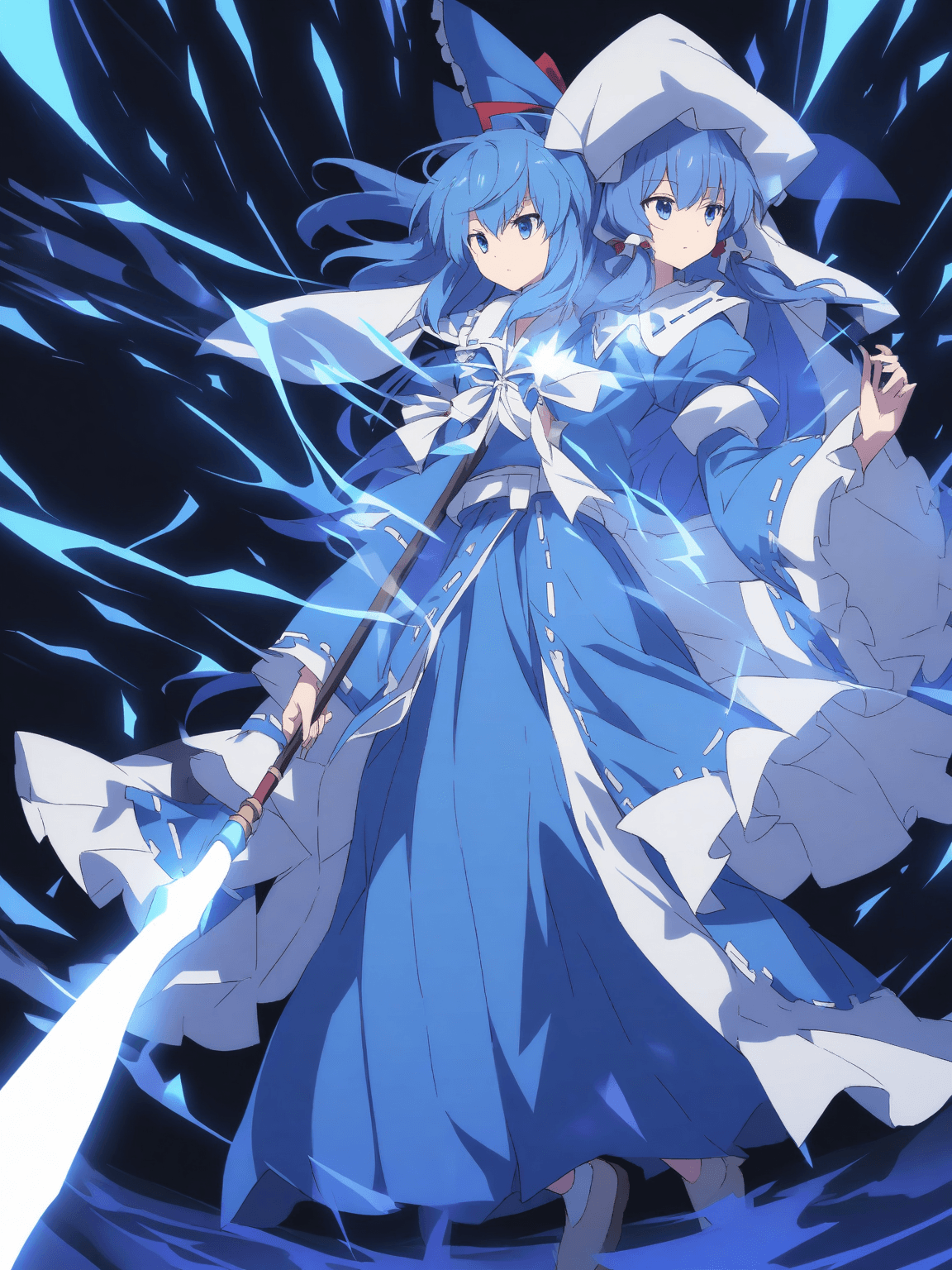 Thumbnail of Blue Reimu and Blue Rin