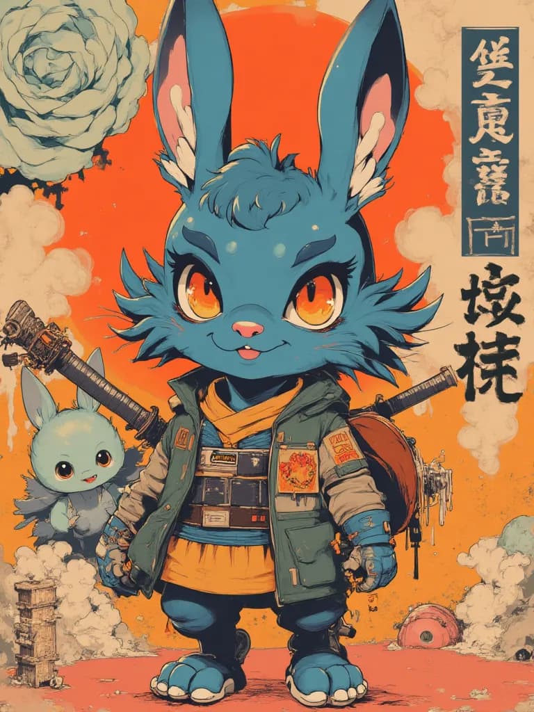Thumbnail of Labubu the blue bunny but me 2 making him but all veiw incoming to chat 100% day