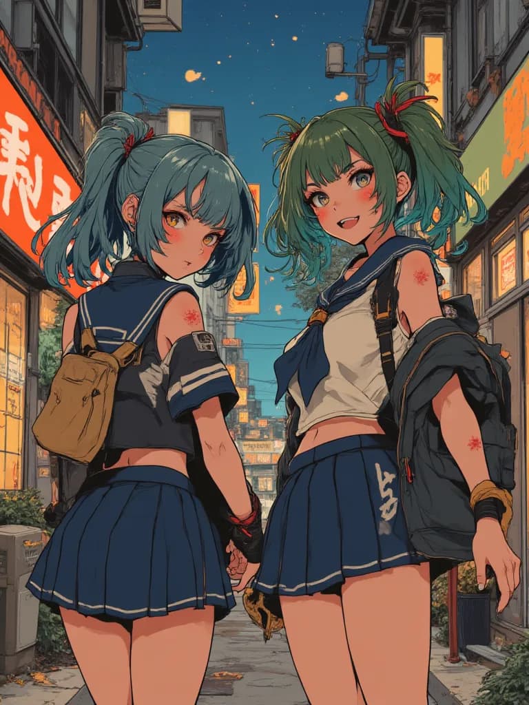 Thumbnail of Aella & Lyra, The Verdant Spark & Azure Shadow
