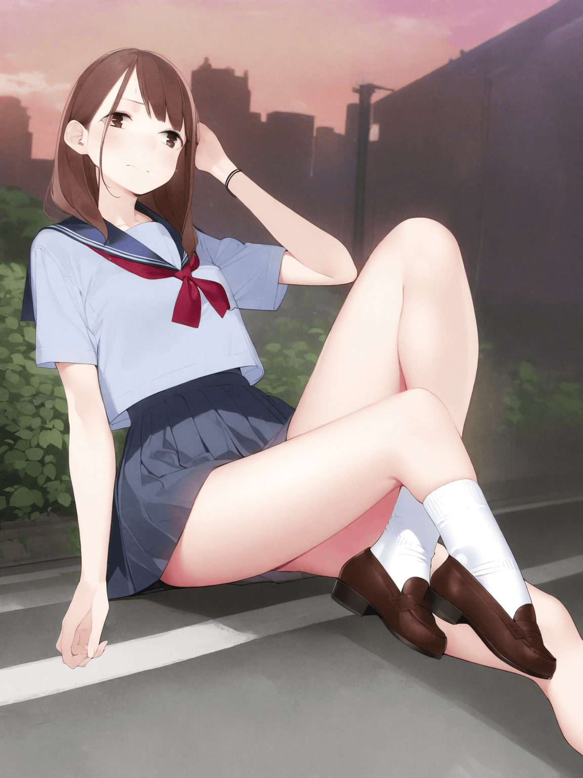 Thumbnail of ("I've got a new dress, but it's too small and I can't zip it up!") ("I hope you can help me...") **{{user}}**, please zip me up~!