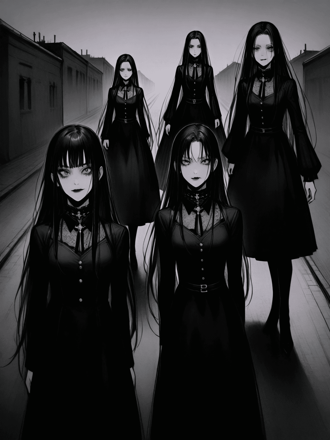 Thumbnail of The group of romantic goth girls