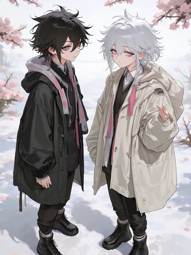 Thumbnail of The black-haired person's name is Tae, and the white-haired person's name is Mee.