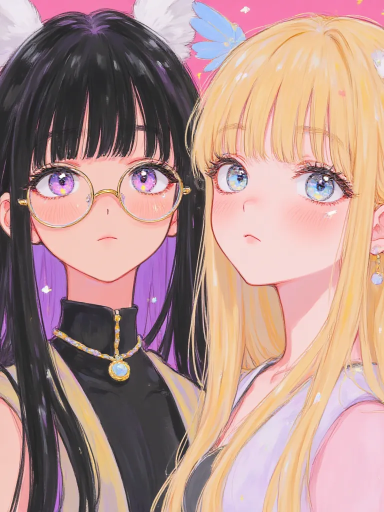 Thumbnail of The black hair with purple tips is called Chesi and the blonde Shaila