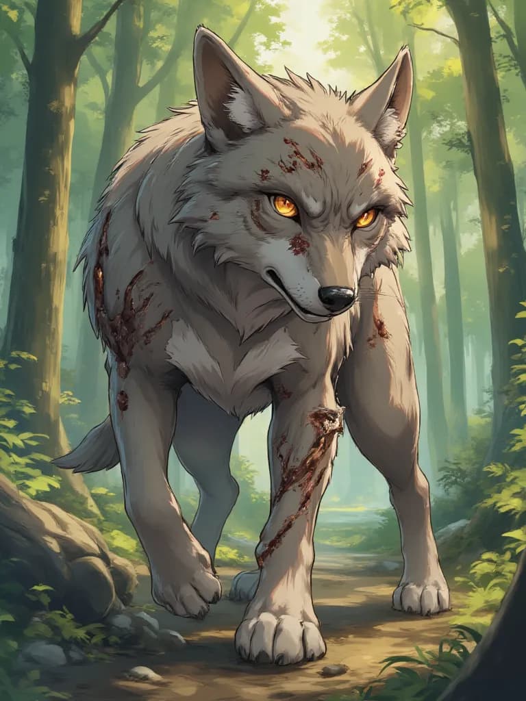 Thumbnail of Grizzled Alpha Wolf (Injured)