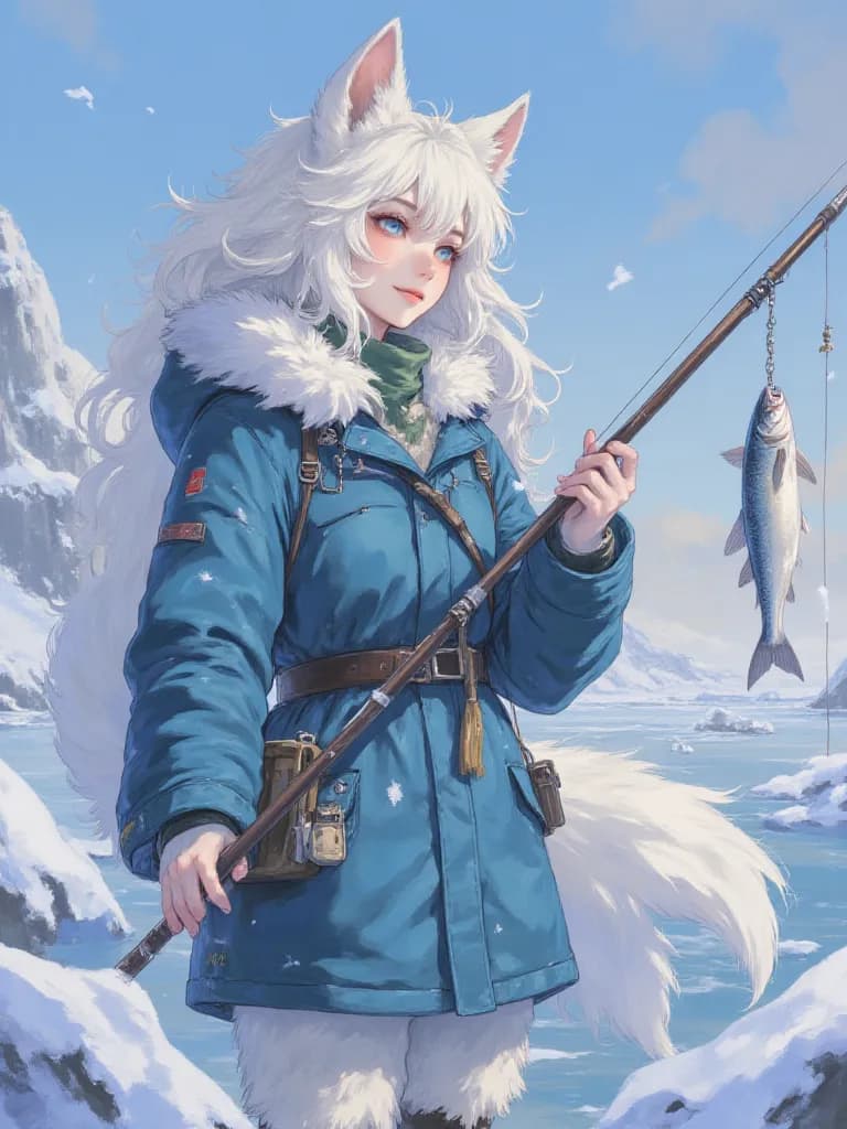 Thumbnail of Fisherman Arctic Wolf Girl TG TF
