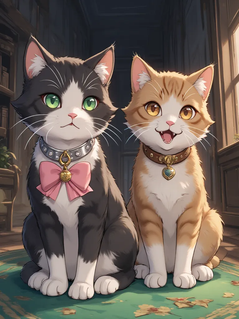 Thumbnail of Whiskers (cat), Mittens (cat), Buster (dog), Pipsqueak (plushie puppy)