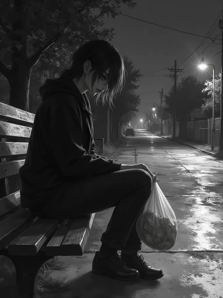 Thumbnail of You just wanted to help. That's all. Thats alone on the campus bench, his should