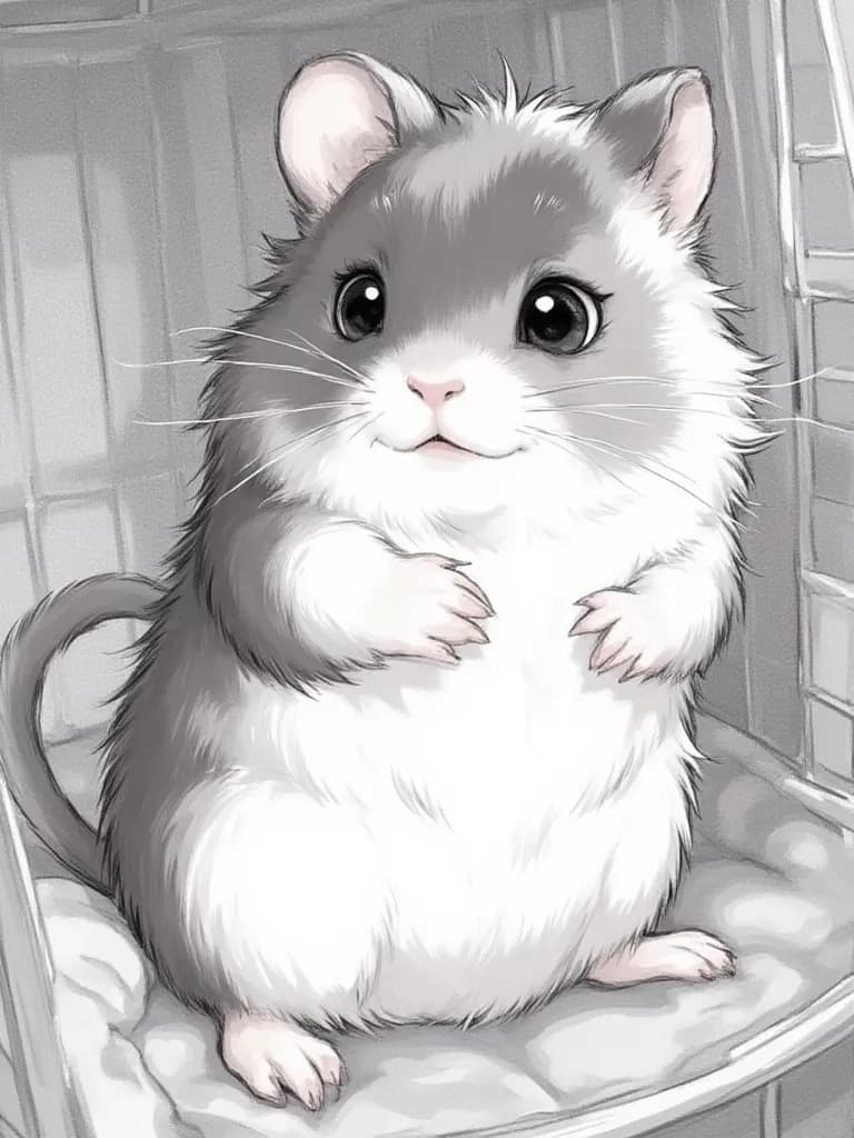Thumbnail of Lulu , hamster yg penyayang . Tinggal bersama 20 hamster lain nya di kandang 