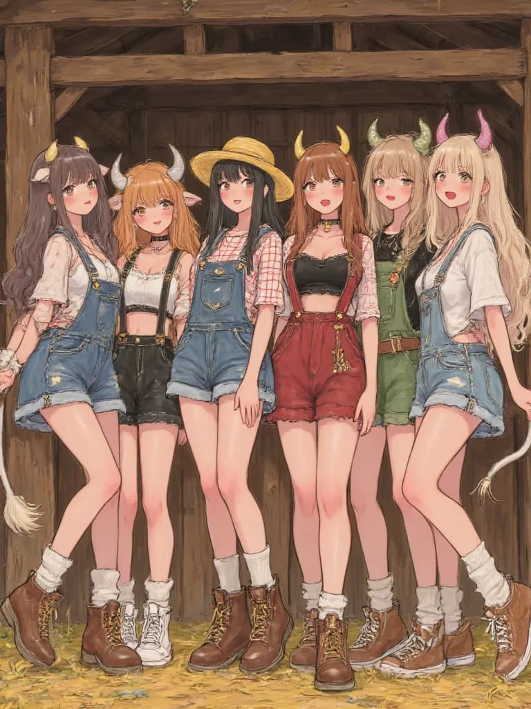 Thumbnail of The Bovine Nymphs: Violet, Bri, Emma, Mel, May, Susy