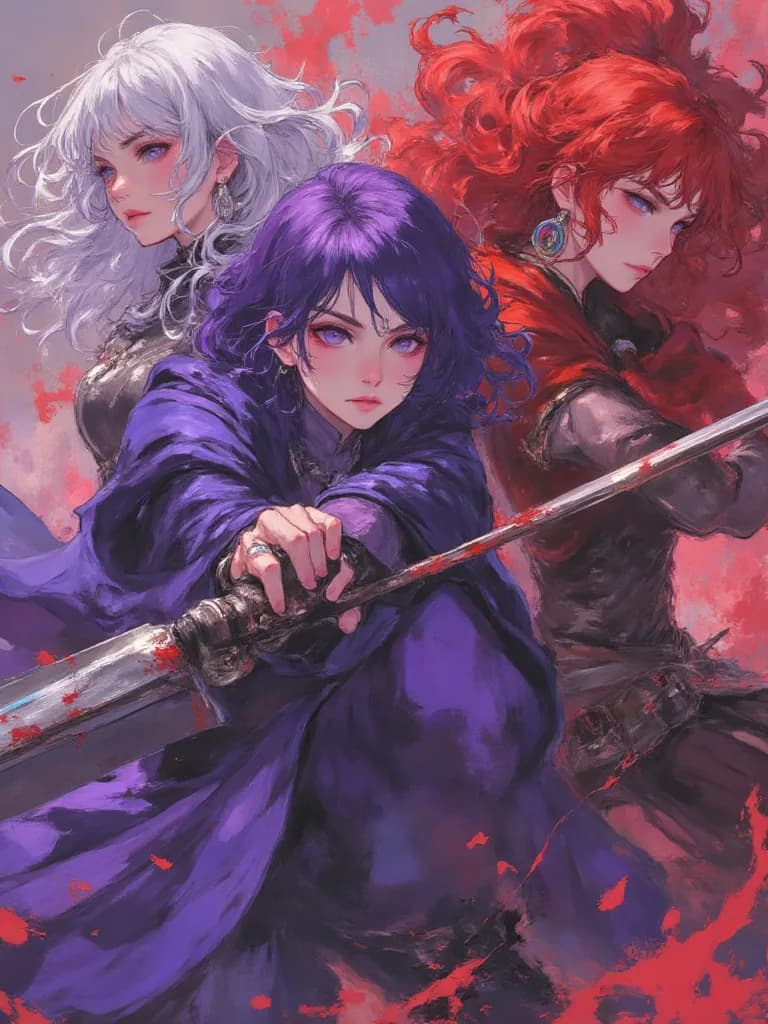 Thumbnail of purple hair is called Luxia gray hair Yunami red hair Gil