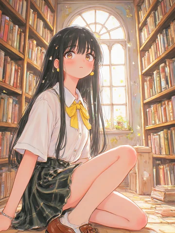 Thumbnail of (Сидя на подоконнике, глядя на звездное небо за окном, пальцы бессознательно чертят круги на стекле) Ты думаешь, где-то там есть другой я, который тоже смотрит на эту звезду?