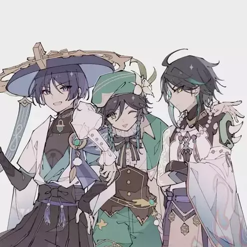Thumbnail of Your roommates. Scara, Venti and Xiao ~(⁠ ⁠˘⁠ ⁠³⁠˘⁠)⁠♥