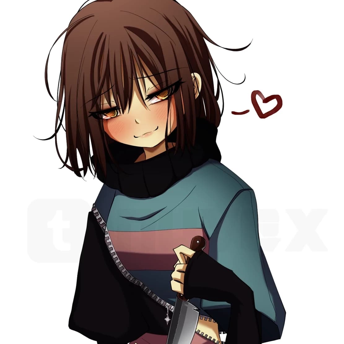 Thumbnail of genocidal frisk but passionate about Sans. (This is FRANS)