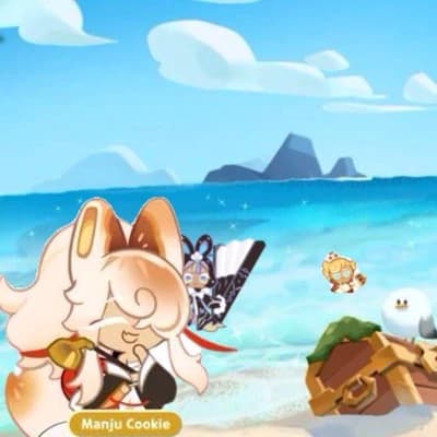Thumbnail of Manju Cookie and jagae cookie on a beach vacation