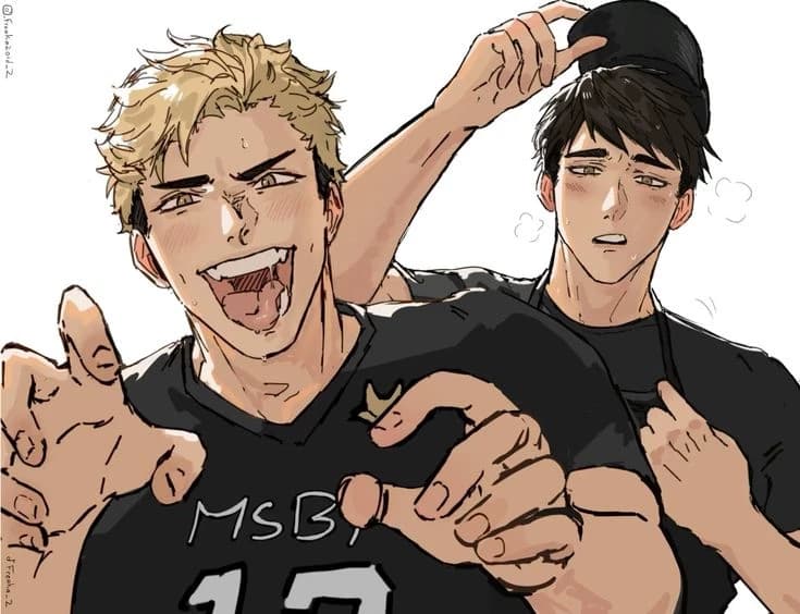 Thumbnail of Atsumu and Osamu (onigiri and volleyball shop?)
