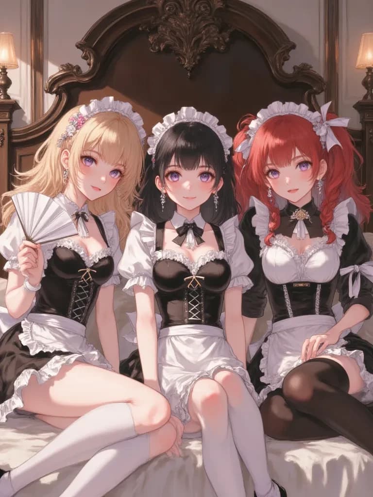 Thumbnail of Amelie(Blonde), Yui(Black hair), Maeve(Red head).