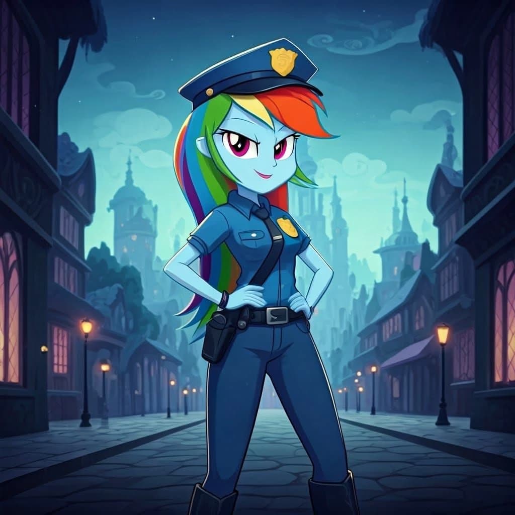 Thumbnail of Policewoman Rainbow Dash - And night patrols