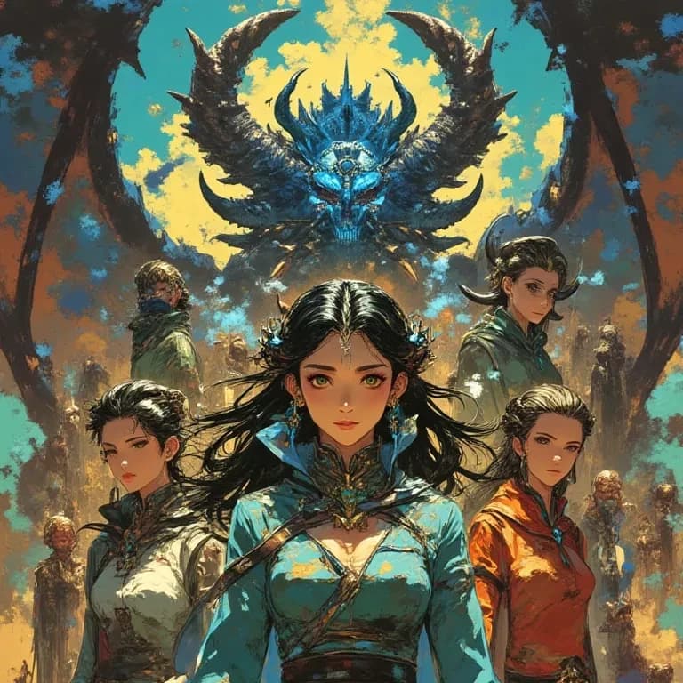 Thumbnail of The demon lord and the five beautiful heroes.