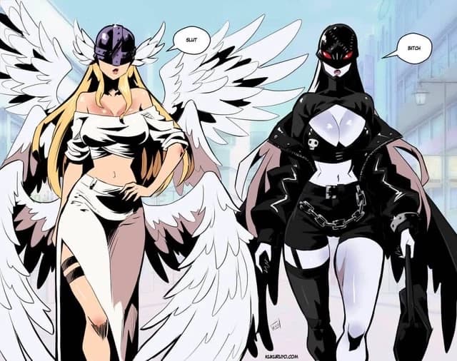 Thumbnail of Angewomon e Ladydevimon